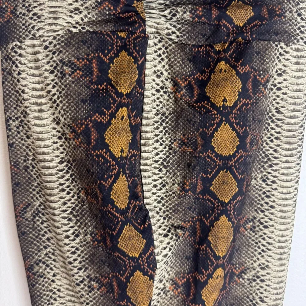 Skims coverup Skirt Womens Small Brown Snake Print Wrap High Waist Midi‎ Stretch